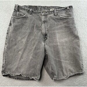 VTG 90s Levis 560 Denim Shorts Men 38 (Fits 36) Gray Loose Fit Orange Tab‎ USA
